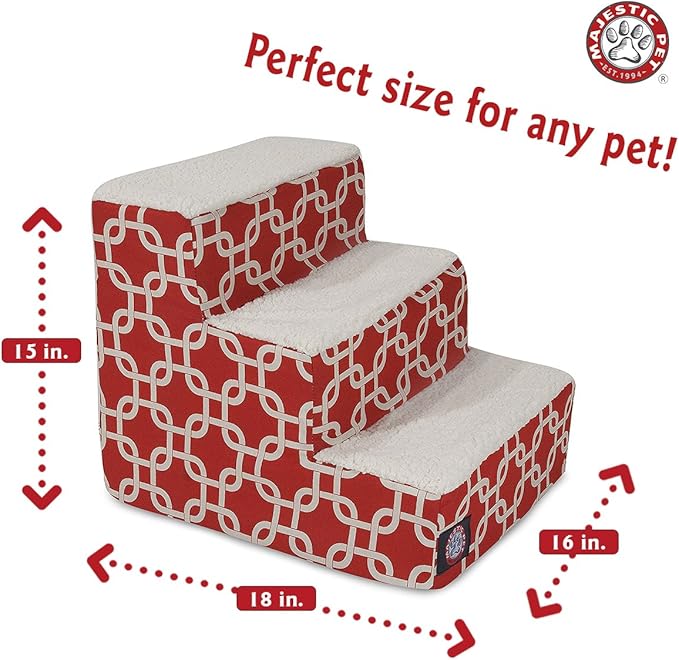 Majestic Pet Portable Pet Stairs | Soft Sherpa Steps Foam Feeling | Steps for Dogs & Cats | Dog & Cat Ramp | Perfect for Bed & Sofa | Indoor Only | Max Weight: up to 250 Lbs