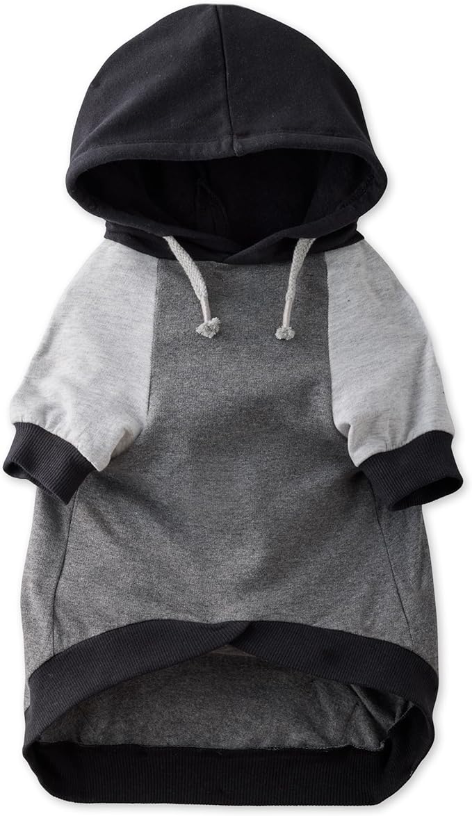 Pet Passion Rocky – The Original Lightweight Hooded Tee 100% Organic Cotton Dog Hoodie Pet Coat Sweater for All Sized Dogs, Black Color Block, Large (40-60 lbs)