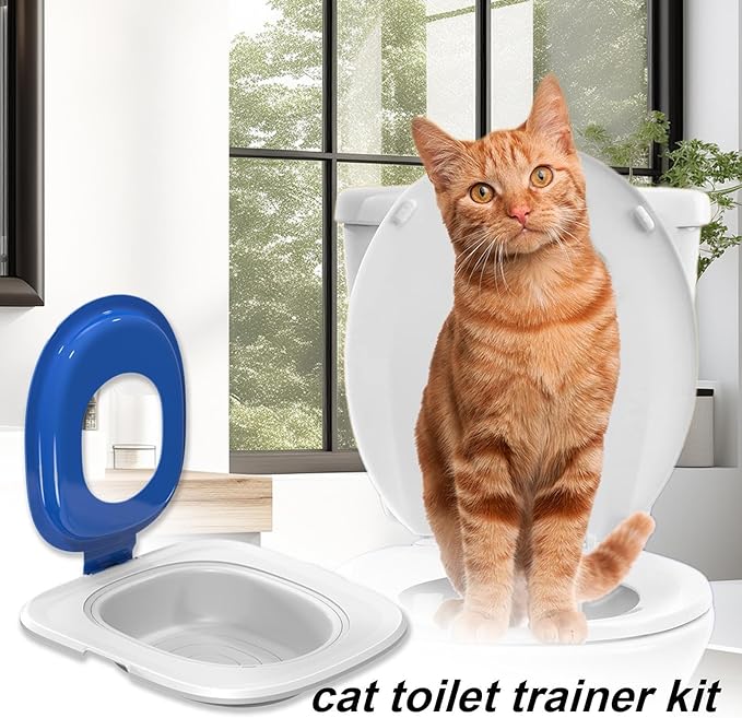 Cat Toilet Training System - Portable Litter Box, Eco-Friendly Potty Kit | Reusable Sand Trainer, Easy-to-Use Hygiene Tool for Pet Care