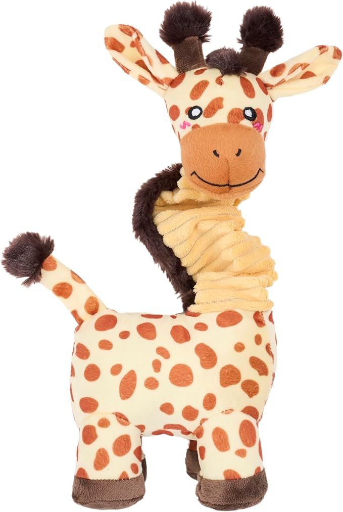 ZippyPaws Bungee Buddiez Plush Squeaky Dog Toy (Giraffe)