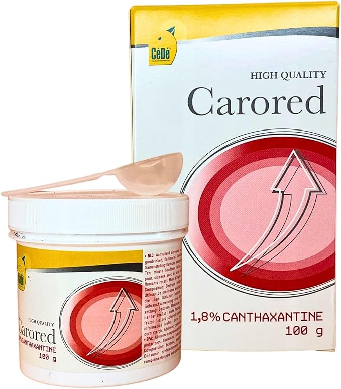 CéDé Carored Bird Food 100g, Rich in Protein, Ideal for Canaries, Flamingos and Cardinals, with Canthaxanthin to Enhance the Red Color, Treats and Nutrition for Birds, Canary Food