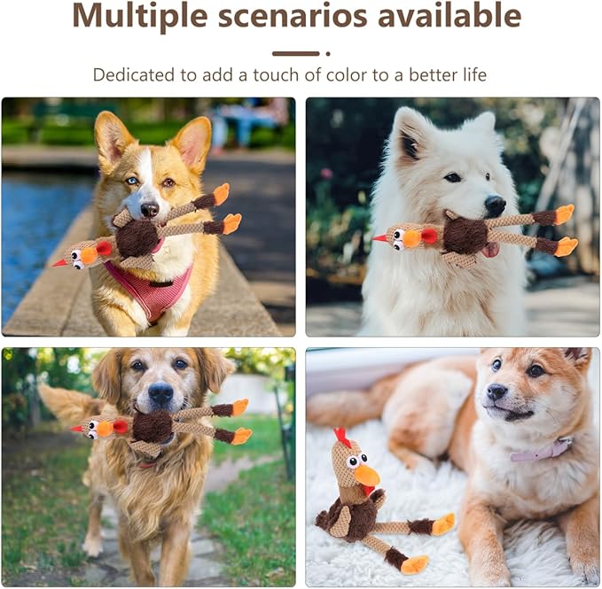 ibasenice Dog Chew Toy Rooster Shape 17.71 Inch – Teeth Cleaning & Jaw Muscle Exercise for Aggressive Chewers – for Dogs, Puppies, Cats