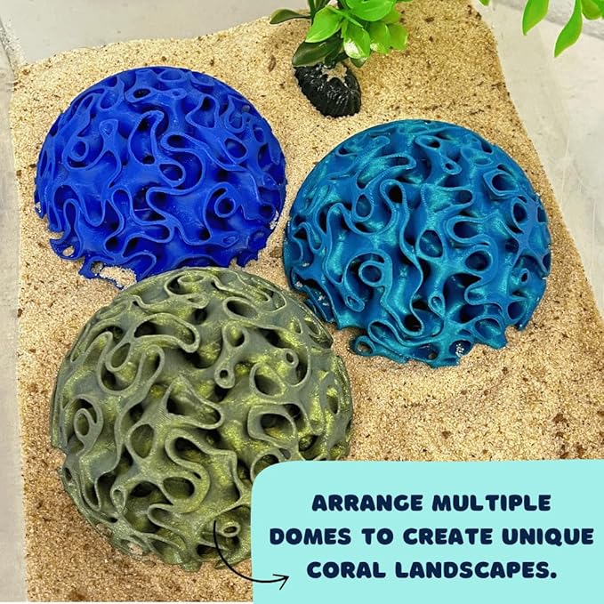 Chatelet REEFSHAPE Aquarium Coral Reef Dome - Aquarium Reef Replica for Fish Shelter & Egg Laying - Aquarium Safe Dome Structure for Fish Shrimp & Aquatic Pets (Neptune Blue)