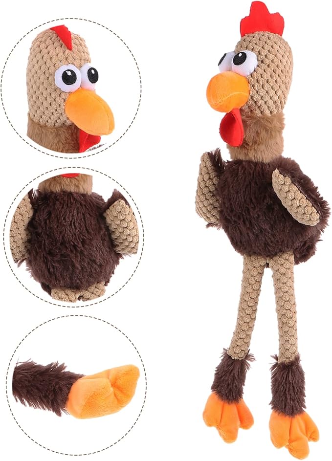 FOMIYES 2pcs Interactive Chew Toy for Dogs and Cats Funny Cartoon Rooster Plush Doll Teeth Grinding Molar Toy Pet Health and Care Washable