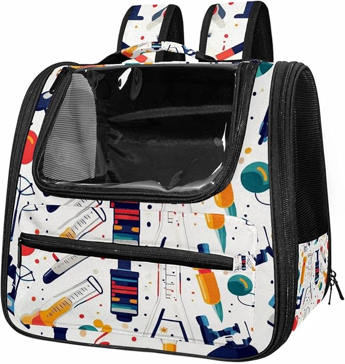 Colorful Science Education (2) Pet Carrier Soft Sided Carrier for Small Medium Cats Dogs