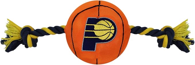 Pets First NBA Indiana Pacers Basketball Toy. - Tough Nylon Pet Toy with Tug Ropes & Inner Squeaker, One Size, PAC-3105