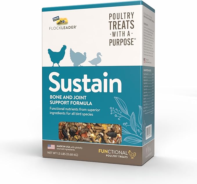 FLOCKLEADER Sustain, Functional Poultry Treats for Bone and Joint Support, 1.5 lb
