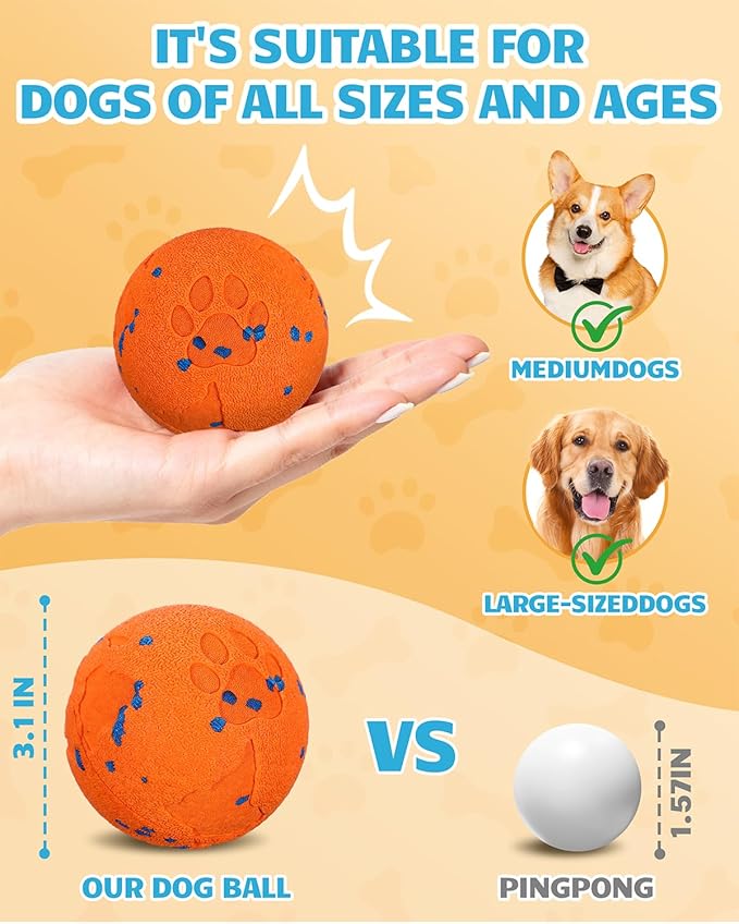 Interactive Dog Ball Toys for Medium & Large Dogs,Self-Moving, Auto-Vibrating,Bouncing Smart Dog Ball That Moves on It's Own Keep Them Busy,3.1″ Chew-Resistant E-TPU,IPX7 Waterproof (Include Gift Bag)