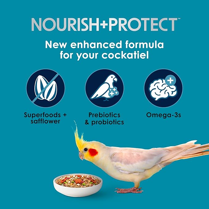 Kaytee Forti-Diet Pro Health + Safflower Nourish+Protect Cockatiel Food 15 Pounds
