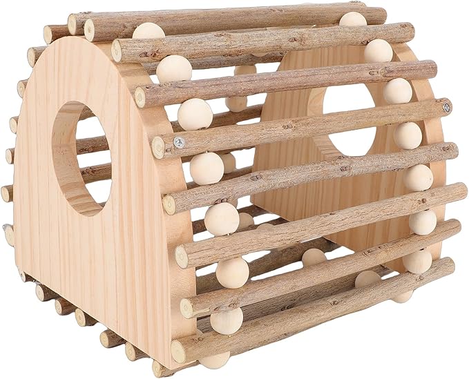 Bird Climbing Ladder, Pine Wood Double Hole Design Climbing Ladder Toy, Hamster Toy with 14 Accessories for Hamster Bird Cage