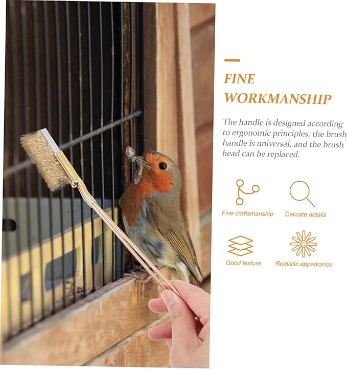1set Professional Bird Cage Cleaning Brush Extra Long Handle Wire Brush for Bird Cage Maintenance and Cleaning Accessory