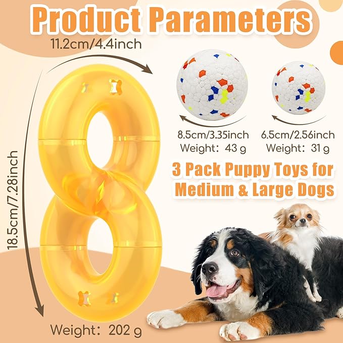 Moonorange Dog Pet Food Treat Feeder Chew Tooth Cleaning Ball Dog Toy Ball, Nontoxic Bite Food Ball Dogs Cats Training Exercise Toy, Exercise Game IQ Training Ball-Feeder Toy (with White Ball)