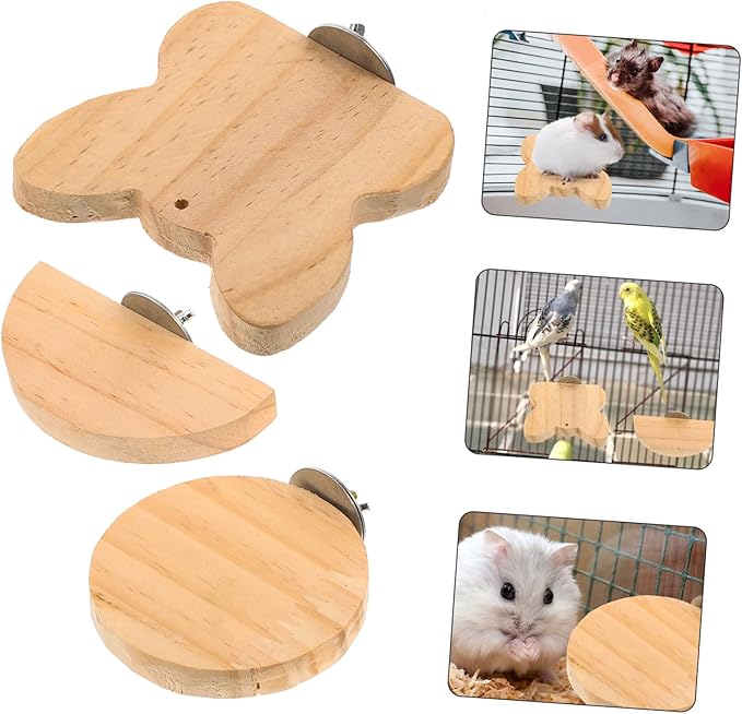 POPETPOP 9pcs Pet Platform for Hamsters Parrots Jumping Board Chewing Function Decorative Bird Cage Accessories for Guinea Pigs and Animals