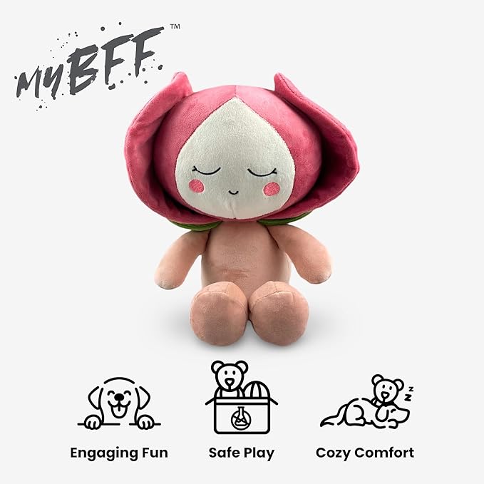 NANDOG My BFF Poppy The Flower Plush Dog Toy – Soft Squeaky Pet-Only Toys for Dogs & Cats – Durable, Cuddly & Adorable Pet Companions for Playtime, Fetch & Snuggles