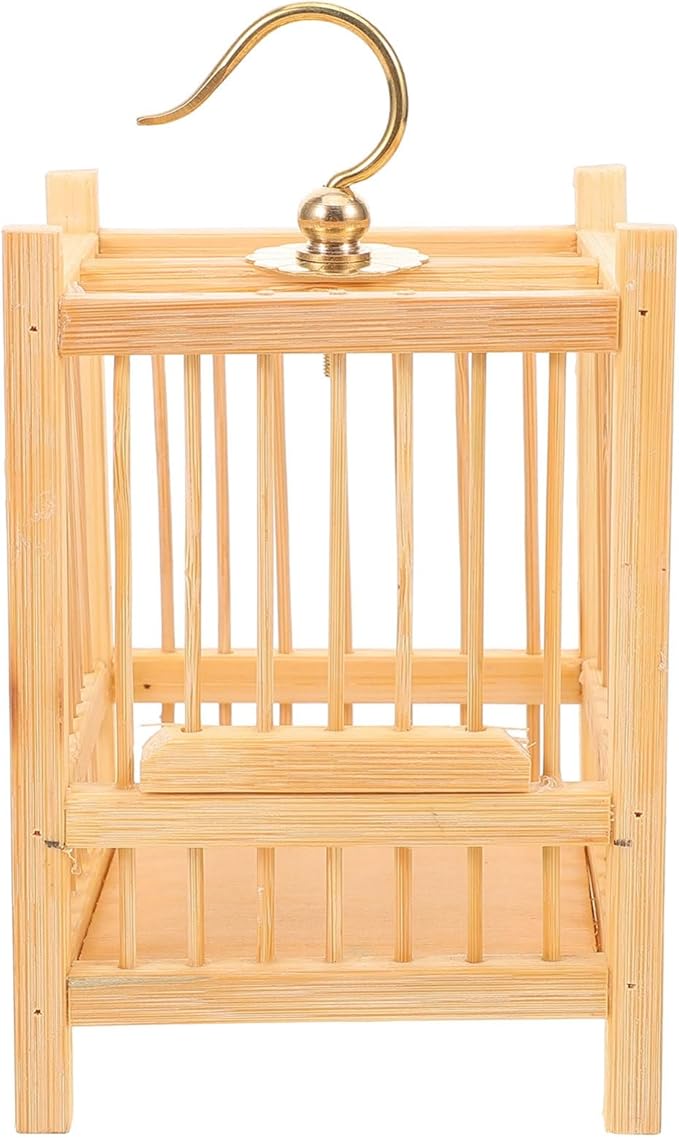 WOONEKY Compact Cricket Cage Mini Storage Holder Bamboo Mesh Nest Box for Boys and Girls Nature Learning