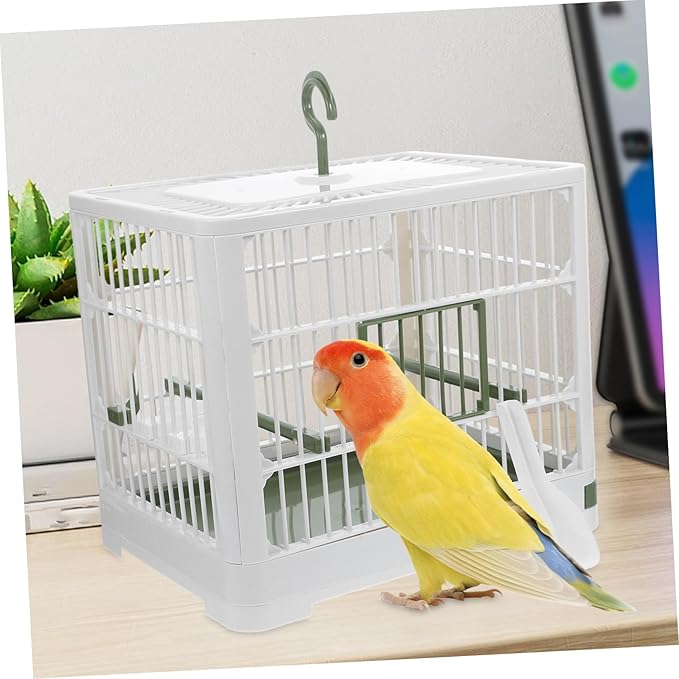 Hemoton Portable Bird Travel Cage for Parrots Compact Foldable Carrier with Stand for Parakeets and Small Birds Easy to Breathable Design with Ventilation