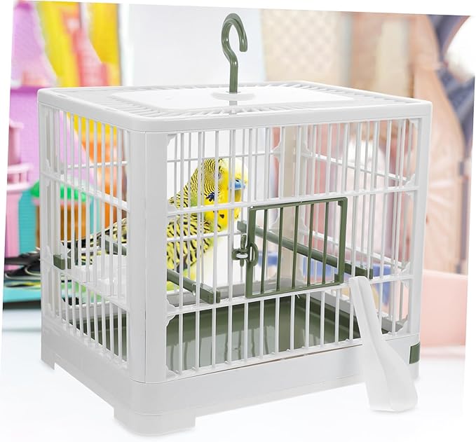 Hemoton Portable Bird Travel Cage for Parrots Compact Foldable Carrier with Stand for Parakeets and Small Birds Easy to Breathable Design with Ventilation