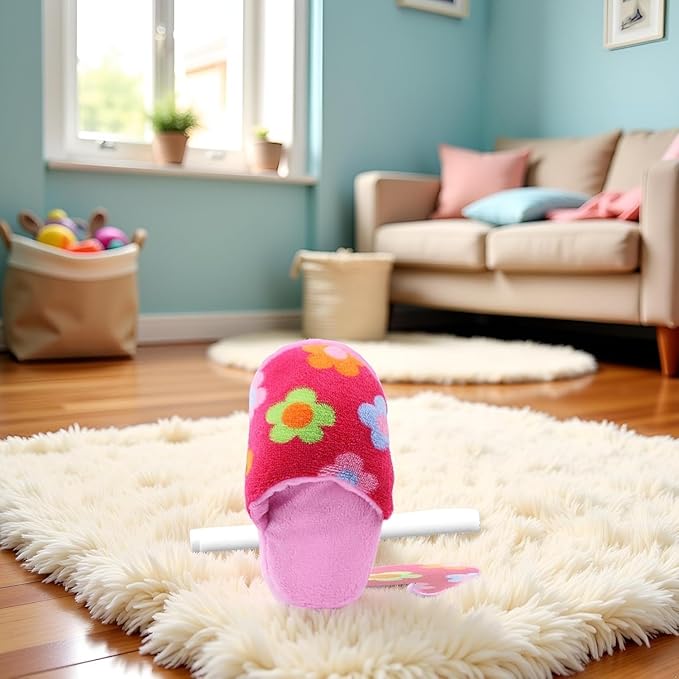 JJLFresheners Pink Cute Pet Puppy Dog Cat Slipper Shape Plush Chew Play Toy Flip-Flops Squeaky Toy Dog Squeak Pet Supplies