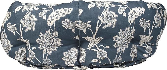 Fringe Studio INDIENNE Coastal Blue 29" W x 24" D x 9" H Medium Round Cuddler 100% Cotton Canvas Exterior, Machine Washable, PetShop Collection (215016)