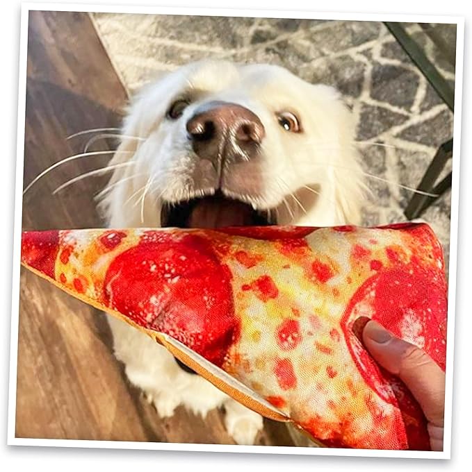 Doggijuana Refillable Juananip Toy Bundle | Pizza Bundle | Funny Dog Toy Plush with Catnip and Refill | Calming Aid for Dogs | Interactive Chew Toy for Play