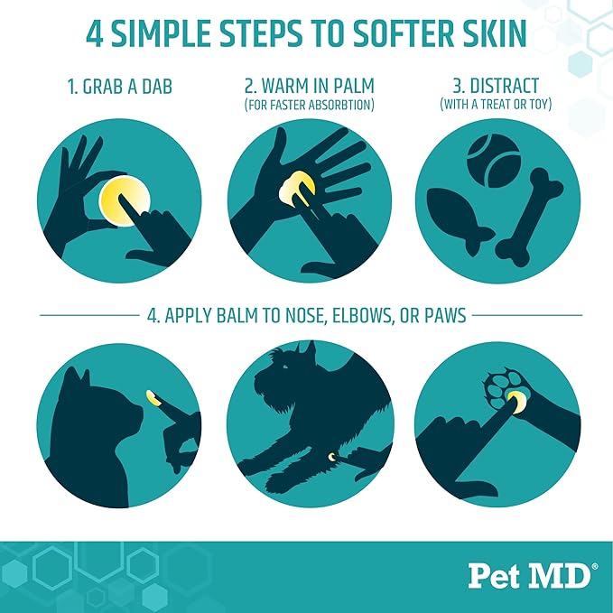 Pet MD Soothing Balm - Cat & Dog Paw Pad Balm - Elbow and Dog Nose Balm for Dry Nose - with Shea Butter, Beeswax, and Coconut Oil for Dogs - Fragrance Free & Safe to Lick - Made in USA