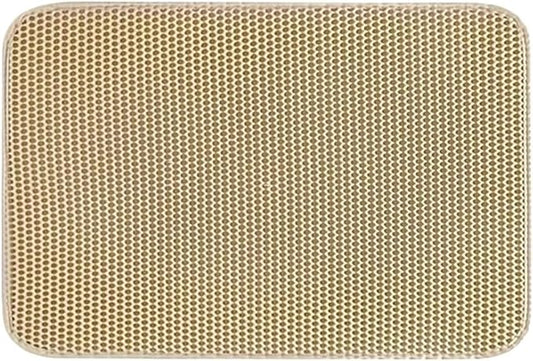 1Pc Large Size Cat Litter Honeycomb Double Layer Design,Urine Waterproof,Easy Cleaning,Scatter Control,Stay Clean(Khaki,S-40x50cm)