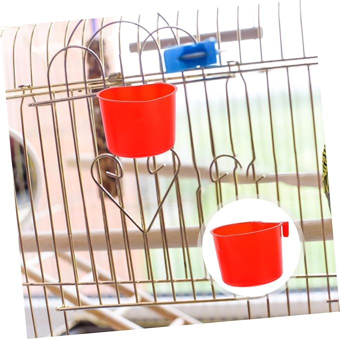 KESYOO 4pcs Hanging Plastic Chicken Feeding Bowls Convenient Water Cups for Bird Cages Small Animals Easy to Pet Hydration