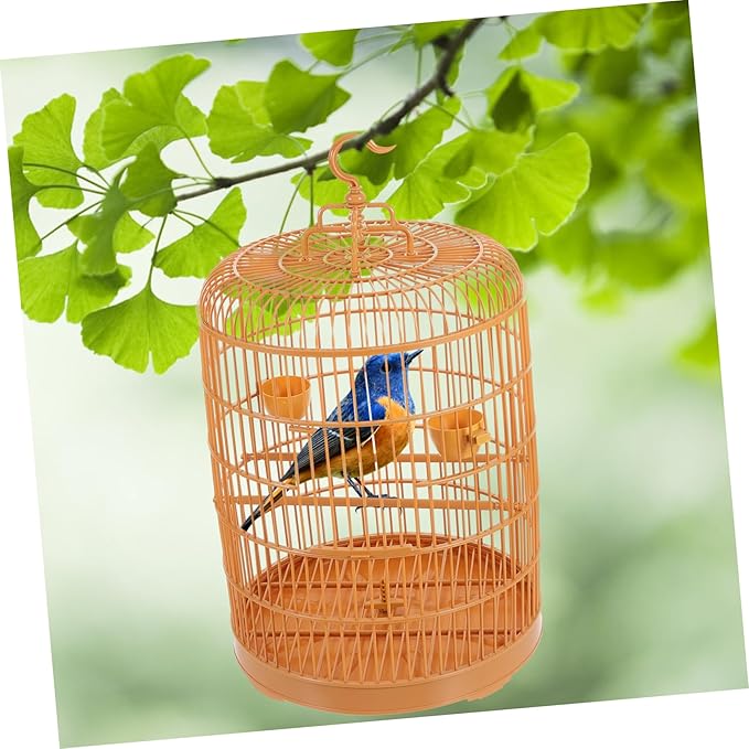 BESPORTBLE Hanging Bird Cage Plastic Round Design Durable and Spacious for Small Pets Parakeets and Decorative Use