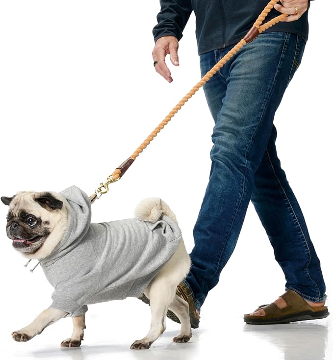 Pet Passion Rocky II - The Extra Comfy Hoodie, Organic Cotton and Recycled Poly Dog Hoodie Pet Coat Sweater for Small, Medium, Large Dogs, Black Sand Plaid, X-Large