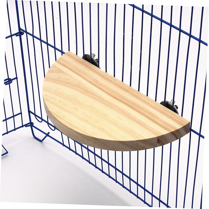 2 Pcs Parrot Wood Semicircle Stands for Small Animals Hamster Platform Jumping Board Sturdy PET Bird Cage Accessories