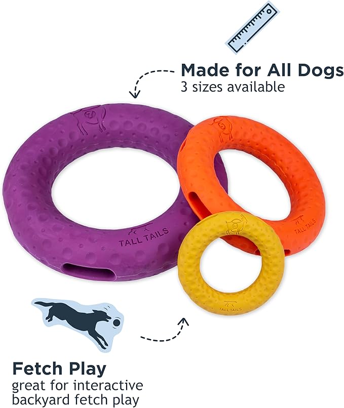 Tall Tails G.O.A.T. Greatest of All Toys Sport Fetch Ring Toy for Dogs, Small
