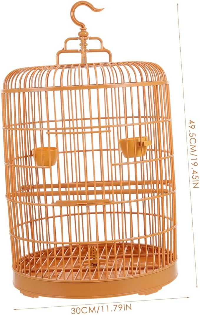 Totority Hanging Plastic Bird Cage with Round Spacious and Durable Pet Cage for Small Parrots Hamsters and Birds for Indoor Use and Gifts