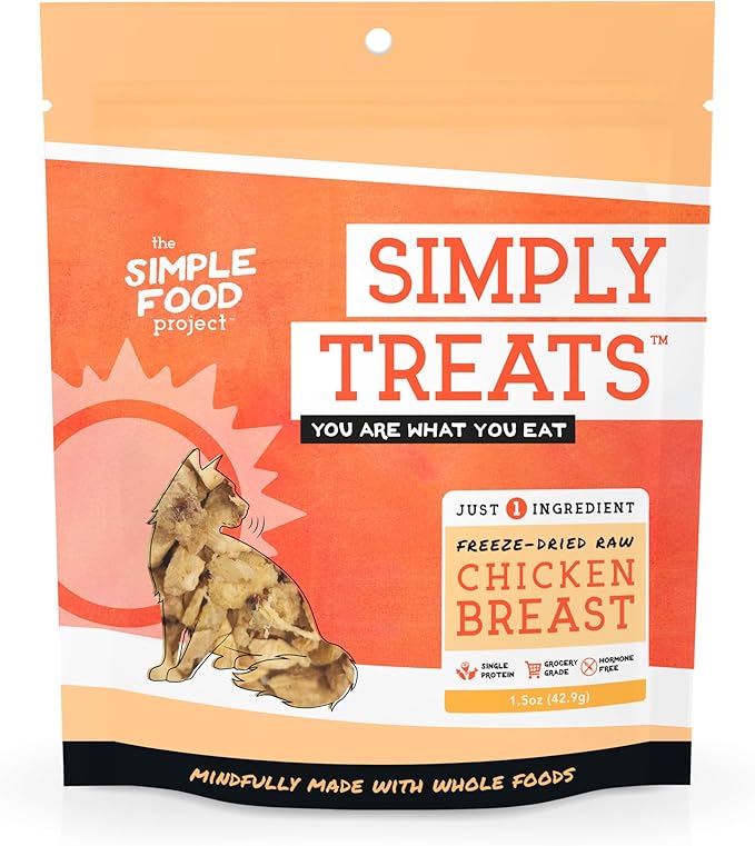 Simple Food Project The Freeze Dried Raw Cat Treats Grain Free, All Natural, with Just 1 Ingredient - Chicken Breast