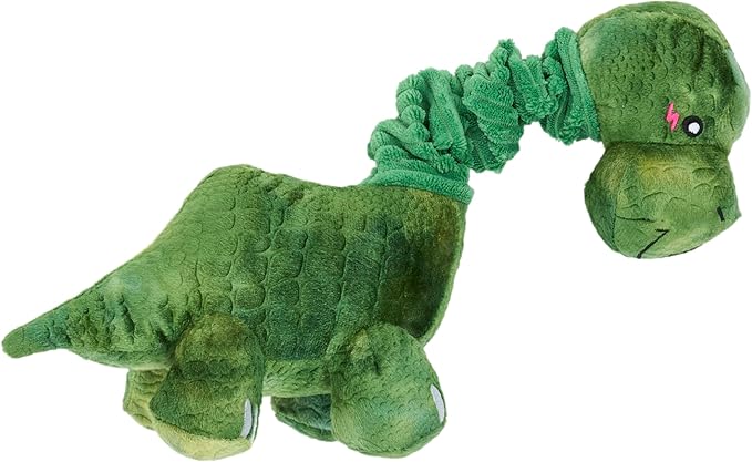 ZippyPaws Bungee Buddiez Plush Squeaky Dog Toy (Dinosaur)