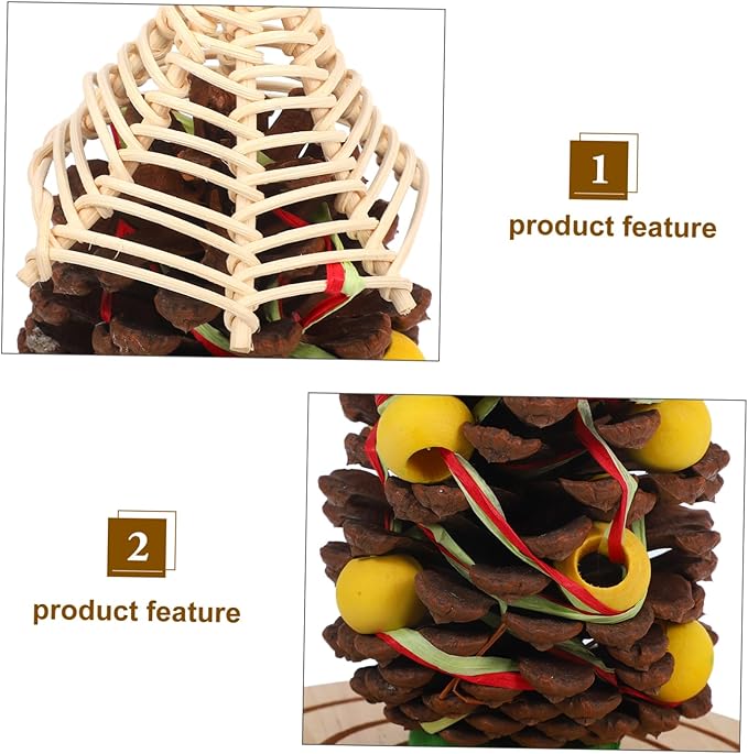 HANABASS Natural Pinecone Chewing for Parrots and Hamsters Durable Bird Cage for Teeth Grinding Engaging Design for Conures Parakeets and Cockatoos