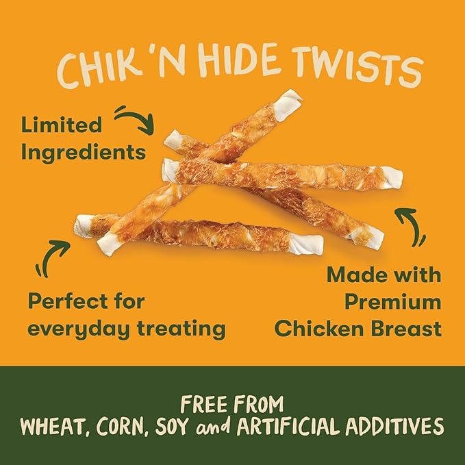 Pet 'n Shape Hide Twists – Chicken Wrapped Rawhide Dog Treats - Small Twist - 2 Pounds