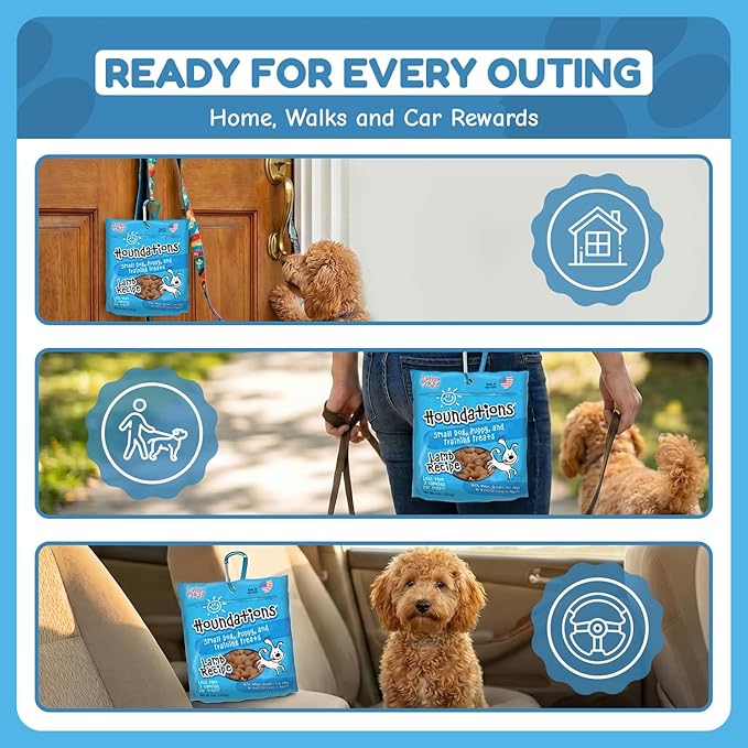 Loving Pets Houndations Lamb Dog Training Treats | All Natural | 2.6 Calories Per Treat | Grain-Free, Wheat-Free, Gluten-Free & Corn-Free | For Small Dogs & Puppies, 4 oz