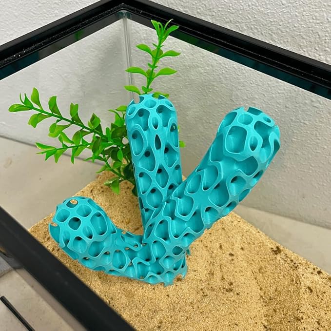 Chatelet REEFSHAPE Aquatic Branch Haven – Vertical Reef Shelter with 3-Limb Branch Design, Aquarium Safe Structure for Fish, Shrimp, Microorganisms, & Aquatic Pets (Teal)