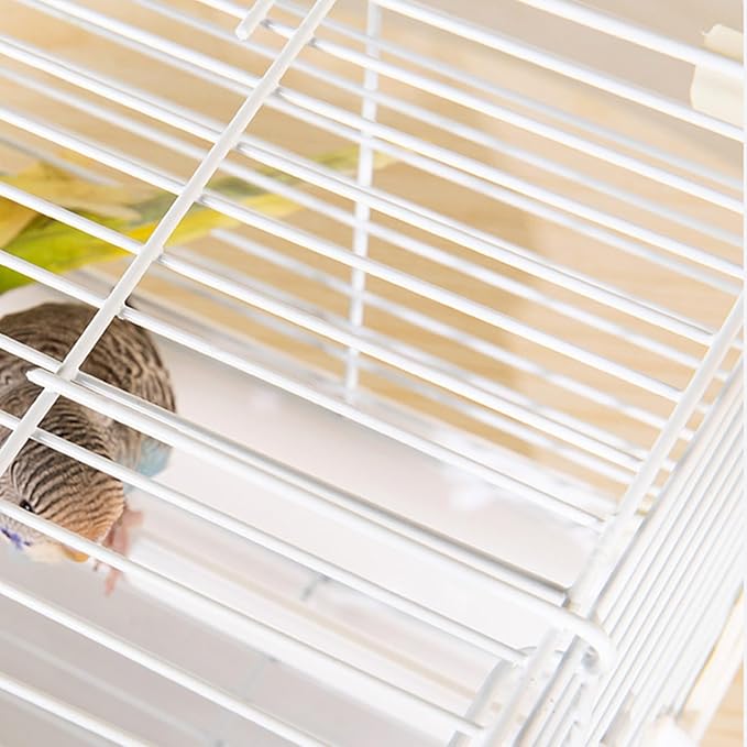 Bird Travel Cage - Portable Small Aviary, Heavy Duty Handle Design, Safe Sturdy Construction, Premium Pet Housing, Top Performance Cage, Cockatiels Budgies Pearl Munias Use 10.63x7.87x7.87 Inches