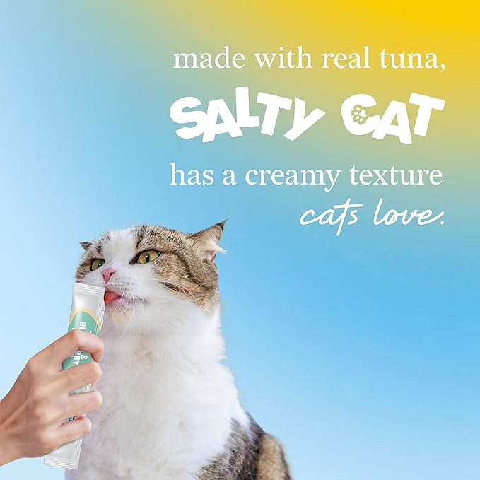 Salty Cat VitaCat Silky Skin & Coat Natural Tuna & Blueberry Functional Tube Treats for Cats (12 Pack)