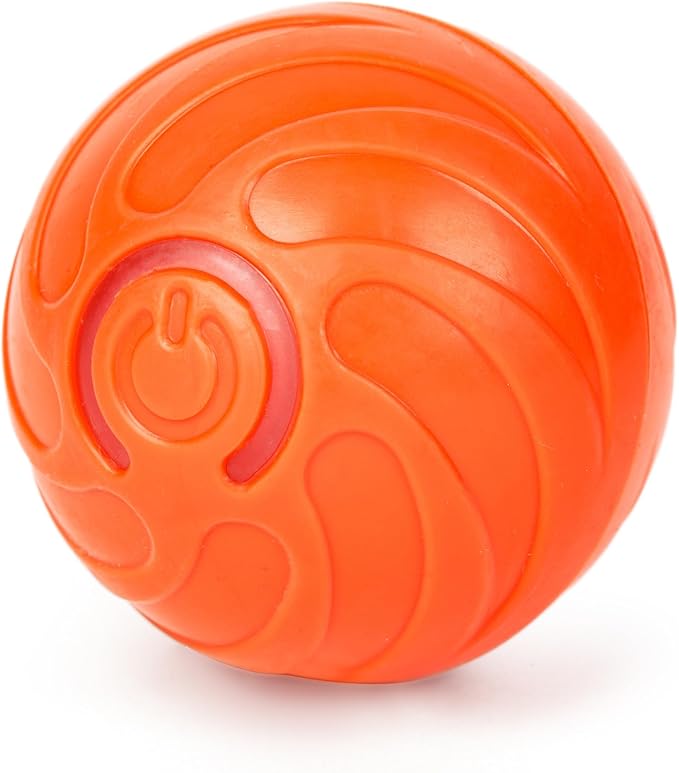 ZoomieBall Interactive Dog Ball Toy - Automatic Rolling & Bouncing, 3 Speed Modes, LED Lights, USB-C Rechargeable, Motion Activated Pet Toy (Orange)