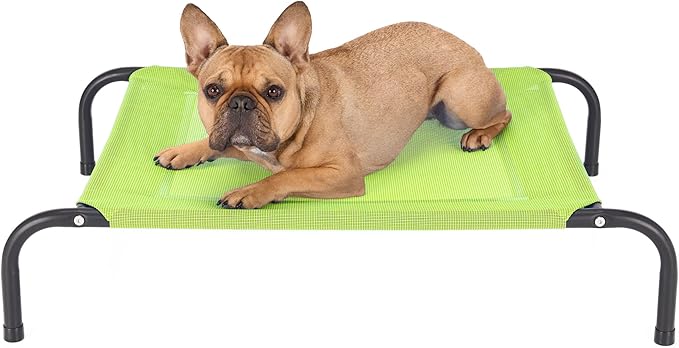 Furhaven Elevated Pet Cots - Cooling & Breathable Nylon Mesh Hammock for Small Dogs & Cats/Easy-to-Assemble/Durable and Reinforced/Perfect for Rest & Relaxation Outdoors - Gecko Green, Small