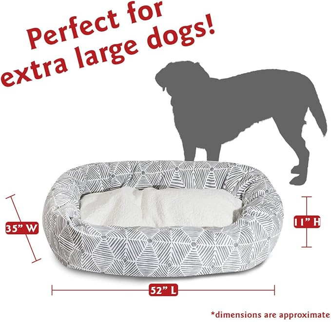 Majestic Pet 52" Charlie Gray Sherpa Bagel Bed