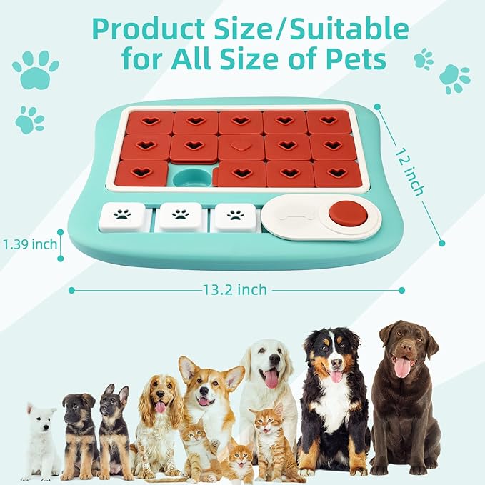 Large Dog Puzzle Toys - Mentally Stimulating, Interactive, Enrichment Toys for Boredom and Training - Mint Green