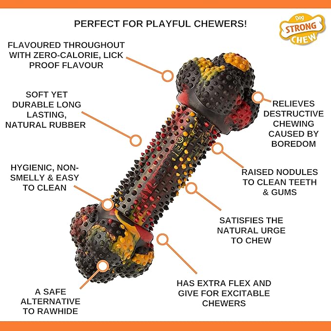 Nylabone 3 Pack of Bacon Cheeseburger Flavor Frenzy Strong Chew Toys, Small