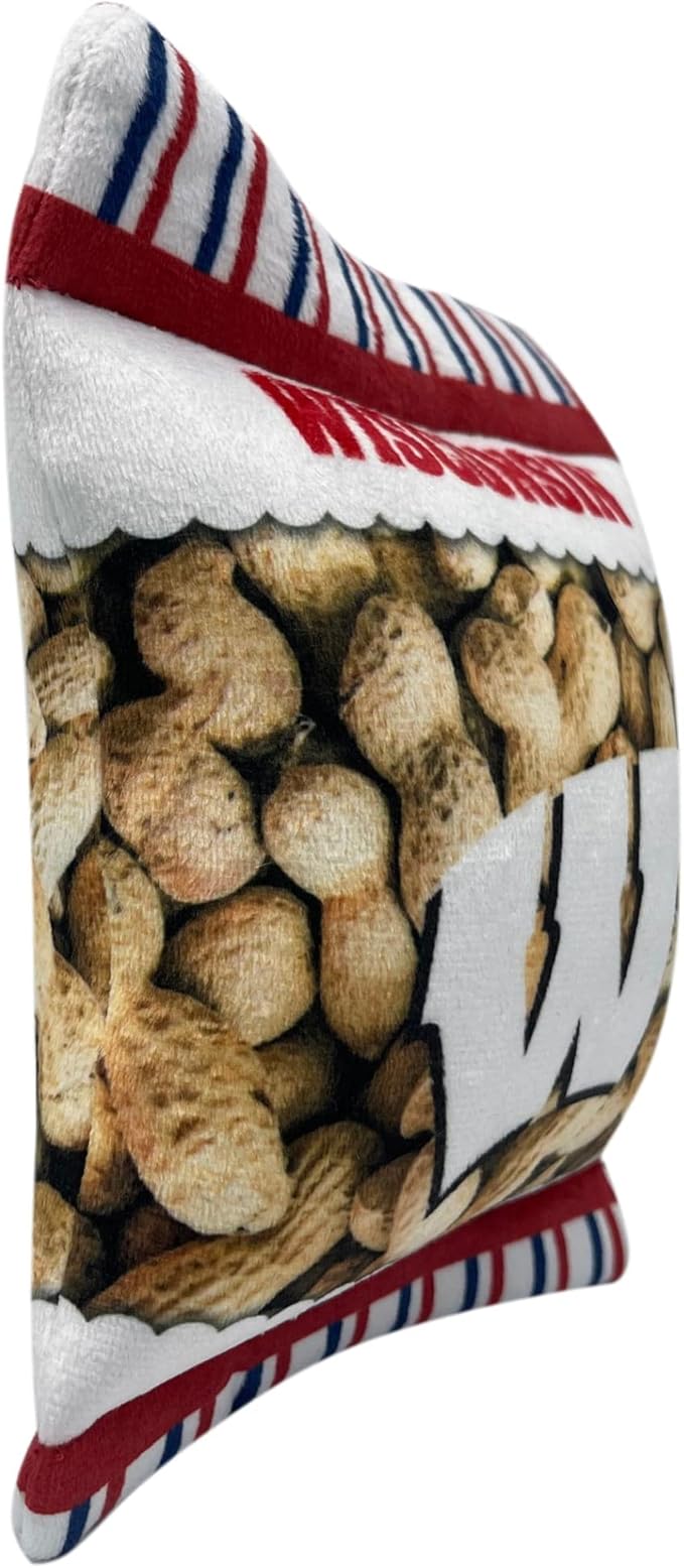 NCAA Wisconsin Badgers Crinkle FINE Plush Dog & CAT Squeak Toy- Cutest Stadium Peanuts Snack Toy for Dogs & Cats with Inner Squeaker & Beautiful Football/Basketball Team Name/Logo