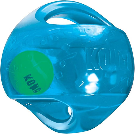 Kong Jumbler Ball - Interactive Toy for Dog & Puppy Playtime - Fetch Toy with Tennis Ball - Dog Supplies for Engaging Play - for Large/XL Dogs - Randomly Provided Color