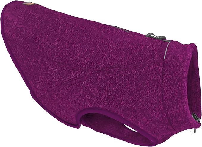 Kurgo Core Dog Sweater, Knit Dog Sweater With Fleece Lining, Cold Weather Pet Jacket, Zipper Opening for Harness, Adjustable Neck, Year-Round Sweater for Large Dogs (Heather Violet, X-Large)