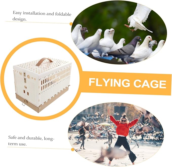 TOYANDONA Foldable Abs Pigeon Domestication Cage with Removable Tray Breathable Training and Release House for Racing and Homing Pigeons Easy to Clean Small Pet Accessory