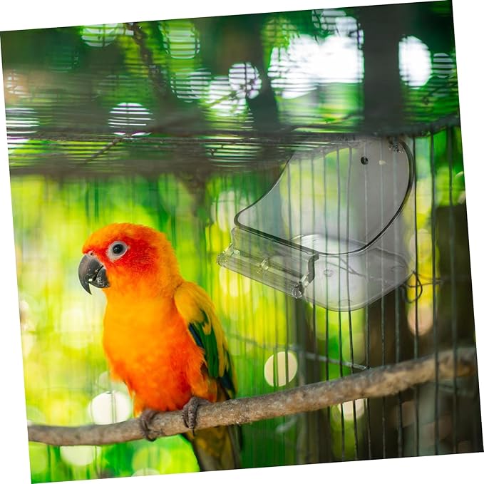 SUPVOX Bird Cage Food Box Parrot Bathtub Pet Feeding Basin Bird Feeder for Cage